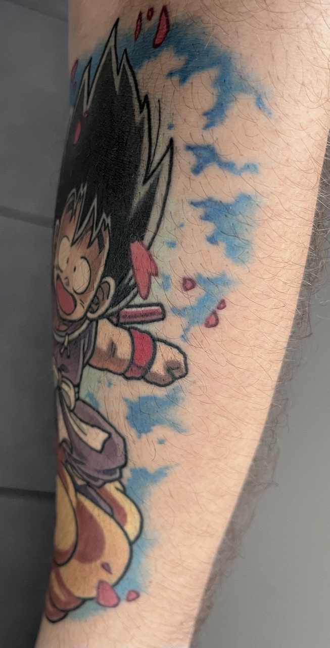 mauckimauk: Classic Kid Son Goku in seinem Lila GI - Unterarm